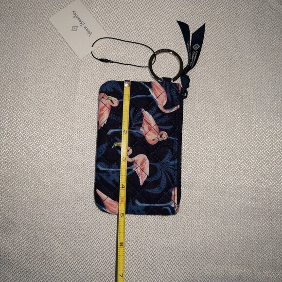 Vera Bradley Zip ID Small Wallet –Flamingo Garden Print-Card Holder, Keychain - Picture 4 of 7